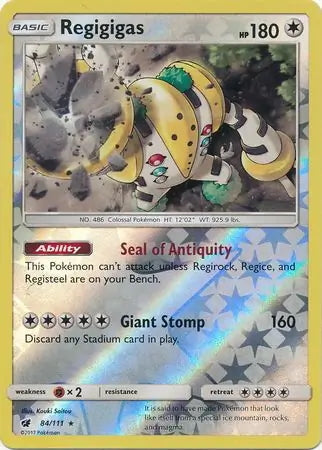 Crimson Invasion Regigigas #84/111 reverse holo